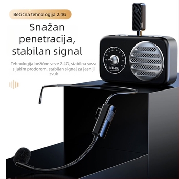 Bežični mikrofon za glavu za nastavu — 2.4G, izravni priključak, magnetski lavalier