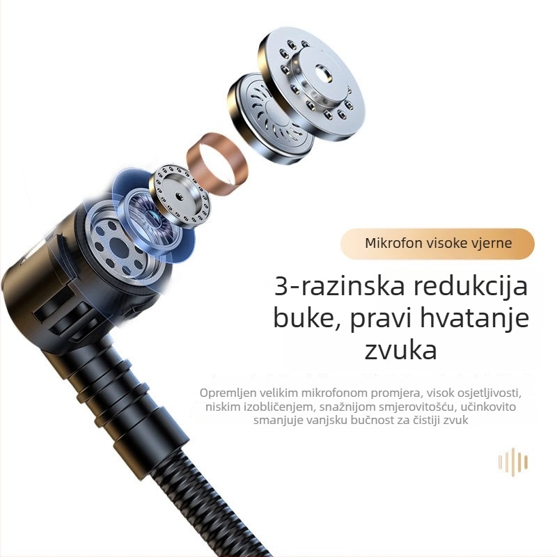 Bežični mikrofon za glavu za nastavu — 2.4G, izravni priključak, magnetski lavalier