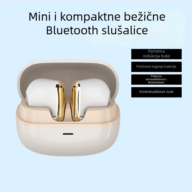 TWS bežične Bluetooth slušalice s smanjenjem šuma, dugi vijek baterije 4–8 h, niska latencija za e-sportove, Bluetooth 5.3, domet 10 m