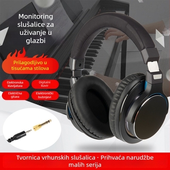 Žične DJ slušalice za monitoring, s 50 mm drajverima, 32 Ω impedancija, 3,5 mm priključak, 3 m kabel, sklopive