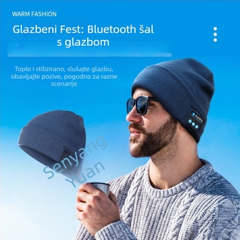 Bluetooth kapa s LED svjetlom i ugrađenim stereo zvučnicima, doseg 15 m, Bluetooth 5.4, trajanje baterije više od 8 sati
