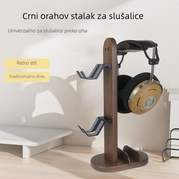 Stolni držač za slušalice od masivnog oraha, minimalistički dizajn, izlazak 2024