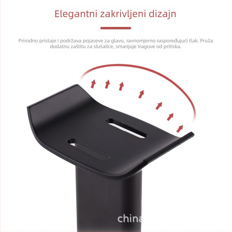 Stalak za slušalice za stolno računalo HUB2.0 s RGB rasvjetom | Aluminij‑magnezijev spoj + silikon podloga | Model S1 | Dimenzije 105×105×261 mm | Duljina kabela 1,5 m