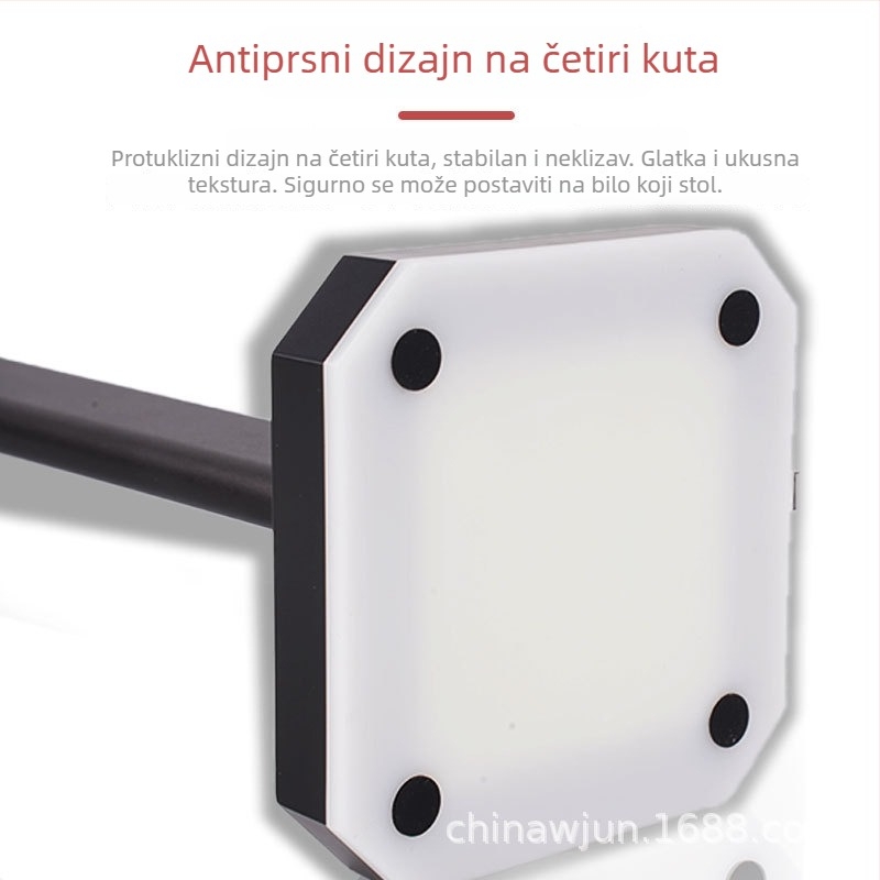 Stalak za slušalice za stolno računalo HUB2.0 s RGB rasvjetom | Aluminij‑magnezijev spoj + silikon podloga | Model S1 | Dimenzije 105×105×261 mm | Duljina kabela 1,5 m