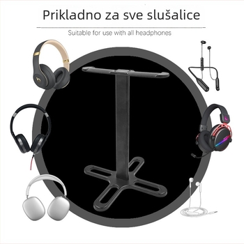 Stojalo za slušalice za stolno korištenje, od aluminijske legure, model T-1250, težina 75 g, s uklonjivim dizajnom
