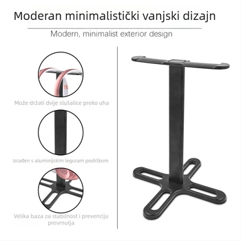 Stojalo za slušalice za stolno korištenje, od aluminijske legure, model T-1250, težina 75 g, s uklonjivim dizajnom