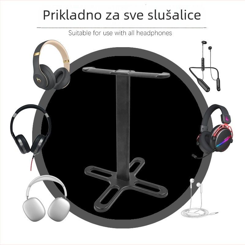 Stojalo za slušalice za stolno korištenje, od aluminijske legure, model T-1250, težina 75 g, s uklonjivim dizajnom