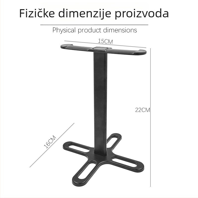 Stojalo za slušalice za stolno korištenje, od aluminijske legure, model T-1250, težina 75 g, s uklonjivim dizajnom