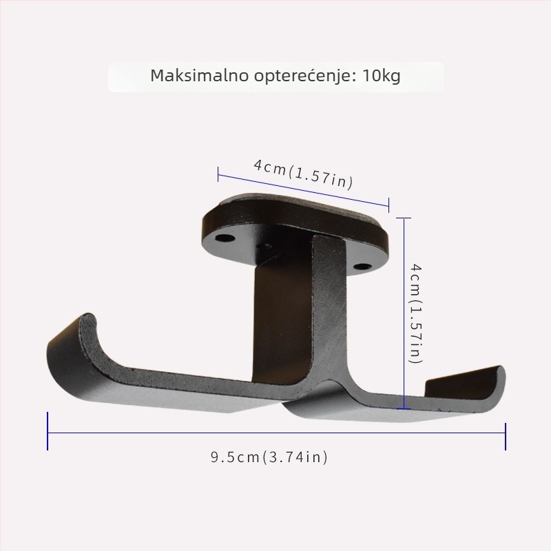 Stolni držač za slušalice, aluminijska legura, model Y701, težina 48 g, kuka za slušalice i dvostruka kuka