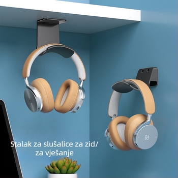 Stalak za slušalice na zidu – Lazy bracket, model CHZ-S1, težina 0,08 kg, skladištenje slušalica, ojačani materijal