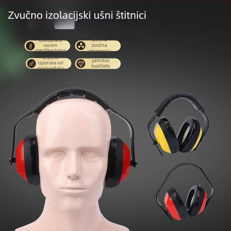 Slušalice za uši s trakom preko glave, zvučna izolacija, ABS+PVC konstrukcija, jastučić od pjene