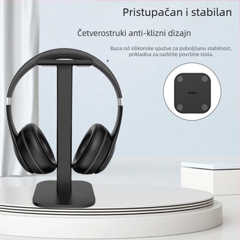 Stalak za Bluetooth slušalice na stol, model Z-13 — aluminijska legura + silikon, za stolnu upotrebu, s odvojivim skladišnim stalakom, 1-godišnje jamstvo