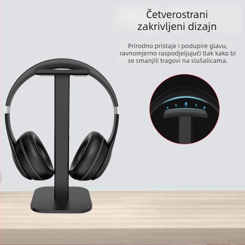 Stalak za Bluetooth slušalice na stol, model Z-13 — aluminijska legura + silikon, za stolnu upotrebu, s odvojivim skladišnim stalakom, 1-godišnje jamstvo