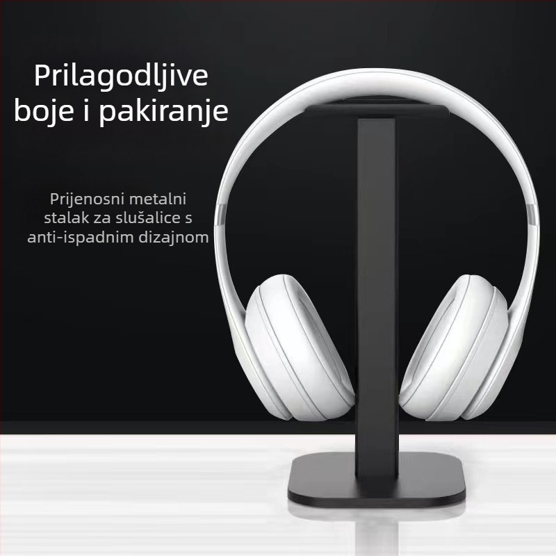 Stalak za Bluetooth slušalice na stol, model Z-13 — aluminijska legura + silikon, za stolnu upotrebu, s odvojivim skladišnim stalakom, 1-godišnje jamstvo
