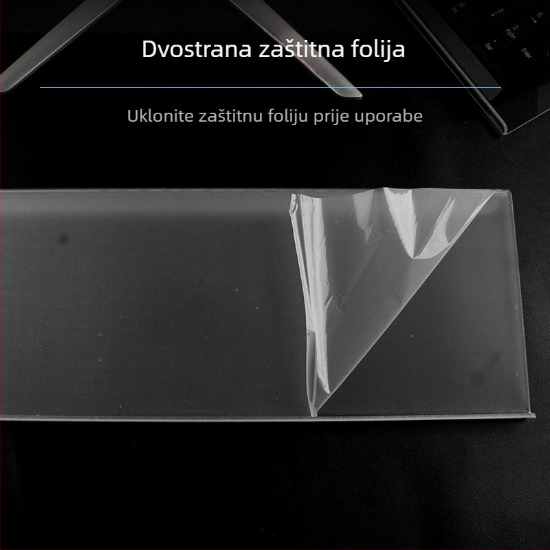 Povišni držač za tipkovnicu — Prozirni akrilni viseći nosač za stolno računalo s nagibnom pločom