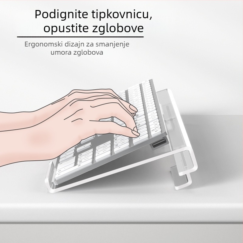 Stalak za tipkovnicu na stolu, ergonomski Z oblik, podizni nagib (Svestrana kompatibilnost, protuklizni, model 240208)