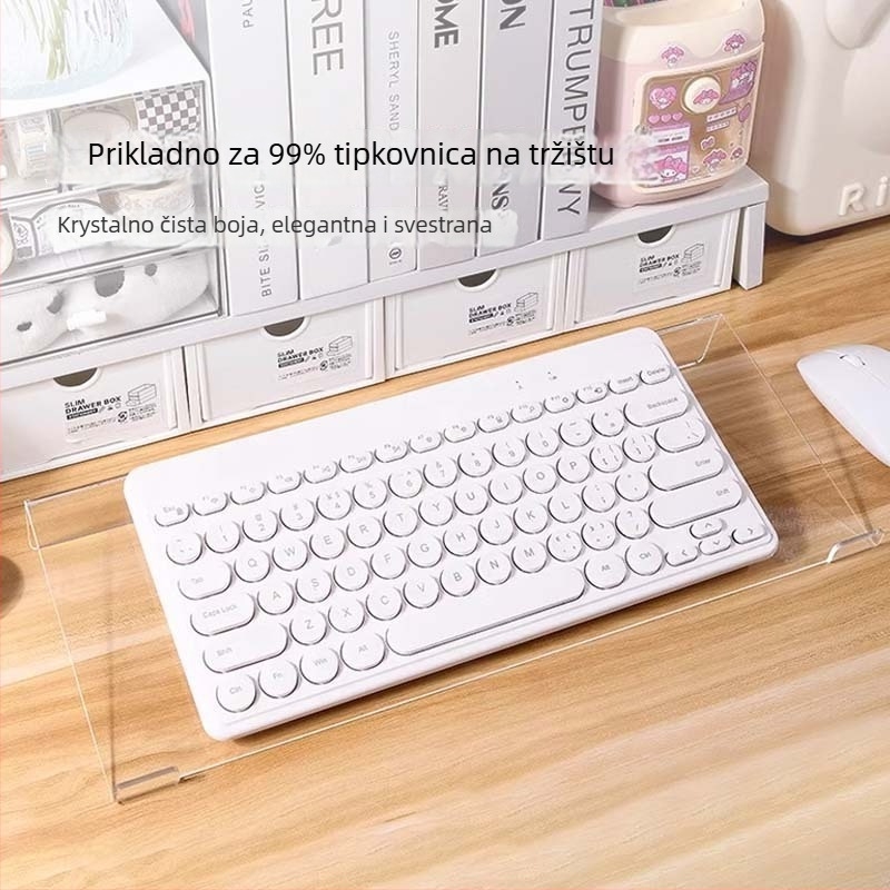 Akrilni držač tipkovnice za stolno računalo, prozirna polica za podizanje za tipkanje