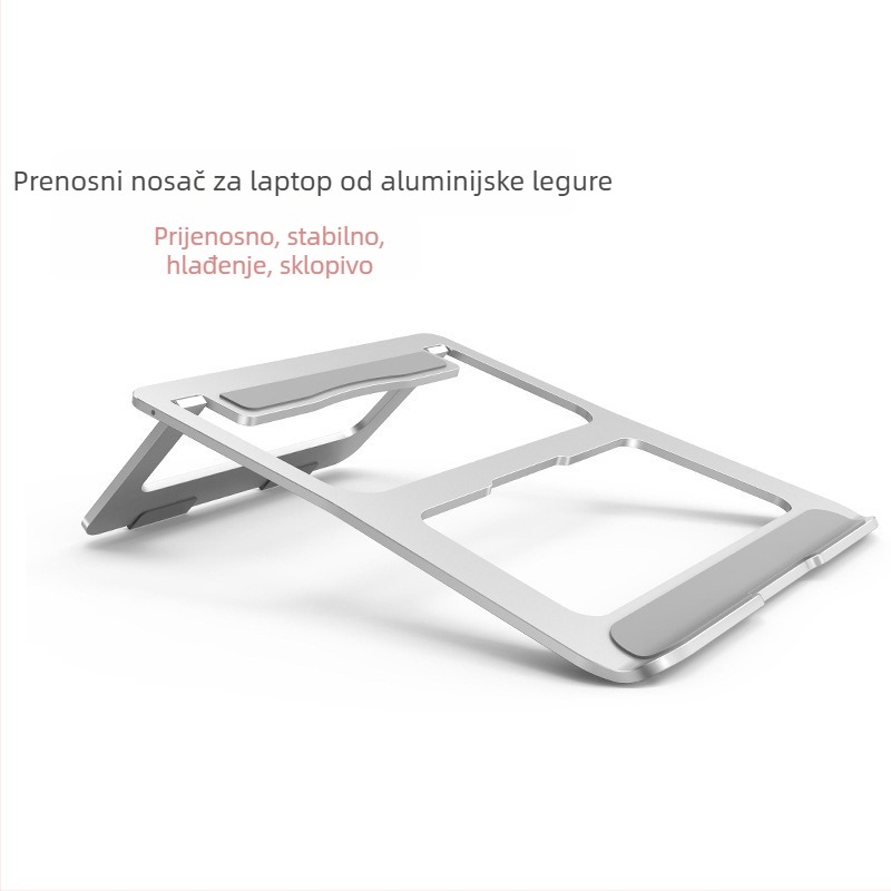 Stalak za laptop s nagibom, hlađenje, aluminijska legura, sklopiv (Model Z13, Shengpeng, 360 g)