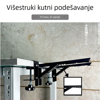 F-tip prošireni nosač za stolni računalnik — prilagodljiv, sklopiva podrška za tipkovnicu; Materijal: hladno valjani čelik; Model: F-type extension bracket; Namjena: stolni računalnik; Stil: moderni minimalistički