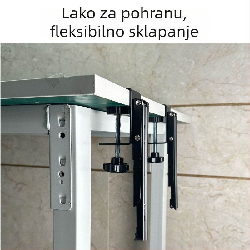 F-tip prošireni nosač za stolni računalnik — prilagodljiv, sklopiva podrška za tipkovnicu; Materijal: hladno valjani čelik; Model: F-type extension bracket; Namjena: stolni računalnik; Stil: moderni minimalistički