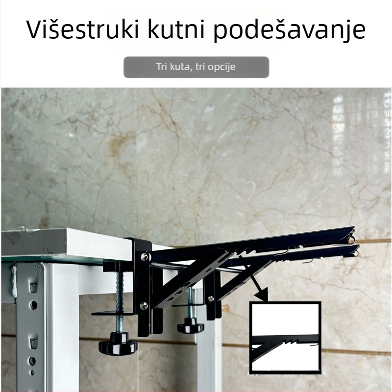 F-tip prošireni nosač za stolni računalnik — prilagodljiv, sklopiva podrška za tipkovnicu; Materijal: hladno valjani čelik; Model: F-type extension bracket; Namjena: stolni računalnik; Stil: moderni minimalistički