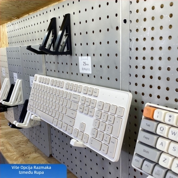 Držač tipkovnice za perforiranu ploču s kružnim otvorima, pogodna za metalnu ploču s kružnim otvorima, promjer rupe 6 mm, razmak rupa 16/25/26/30 mm