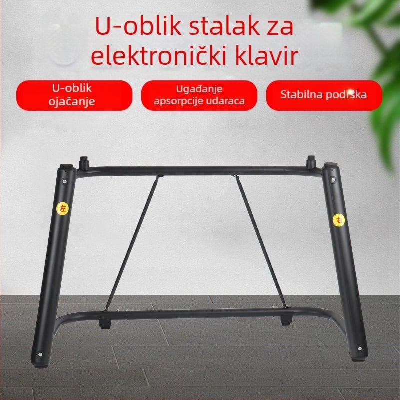 U-oblik stalak za tipkovnicu, metalni, model 006, pogodan za klavir, East China Philharmonic