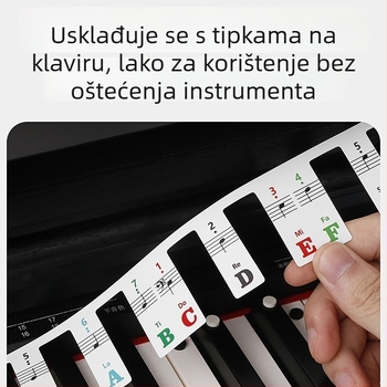 Maner samoljepljiva naljepnica za tipkovnicu klavira, 88 tipki, bez ljepila, oznake nota za petolinijski pentagram