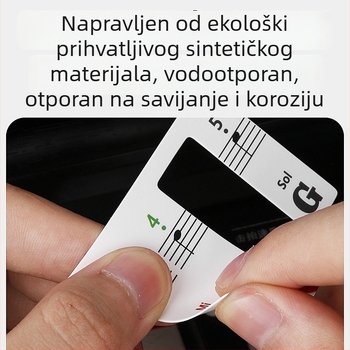 Maner samoljepljiva naljepnica za tipkovnicu klavira, 88 tipki, bez ljepila, oznake nota za petolinijski pentagram