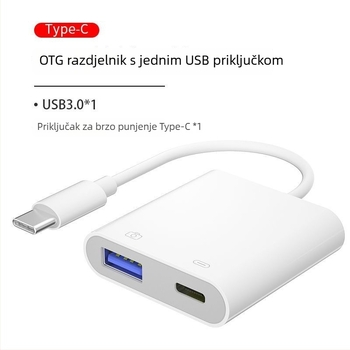 OTG adapter za punjenje i 2-u-1 Lightning adapter s USB diskom i tipkovnicom za Apple uređaje