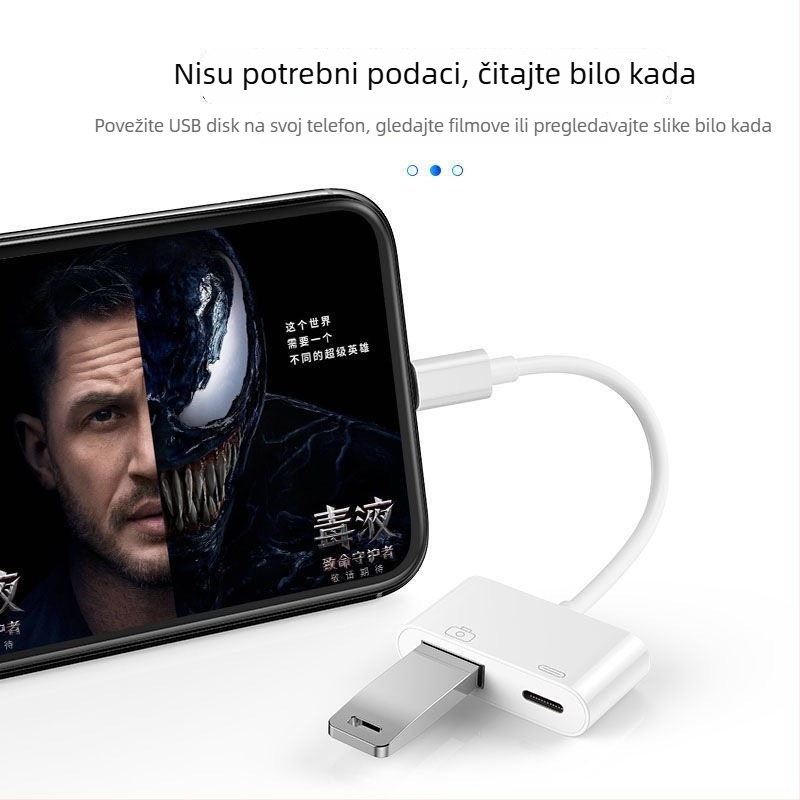 OTG adapter za punjenje i 2-u-1 Lightning adapter s USB diskom i tipkovnicom za Apple uređaje