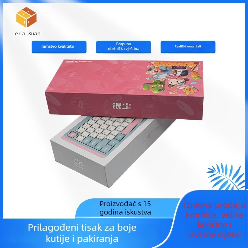 Set kutija za pakiranje za mehaničke tipkovnice, papir/karton, offsetni tisak, model 010, nosivost 500 g, prilagodba dostupna