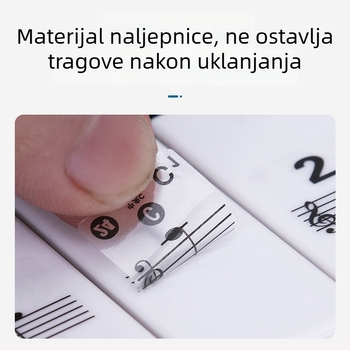 Naljepnica za pijanističku intonaciju, univerzalna za elektroničku klavijaturu s 88/61/54 tipki, prozirna skala s notnim zapisom