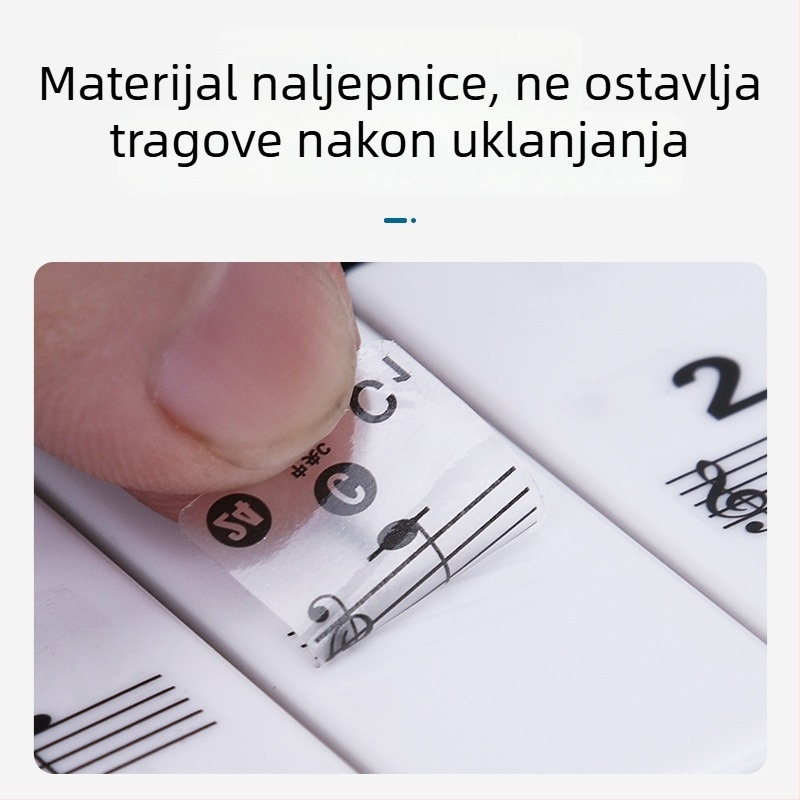 Naljepnica za pijanističku intonaciju, univerzalna za elektroničku klavijaturu s 88/61/54 tipki, prozirna skala s notnim zapisom