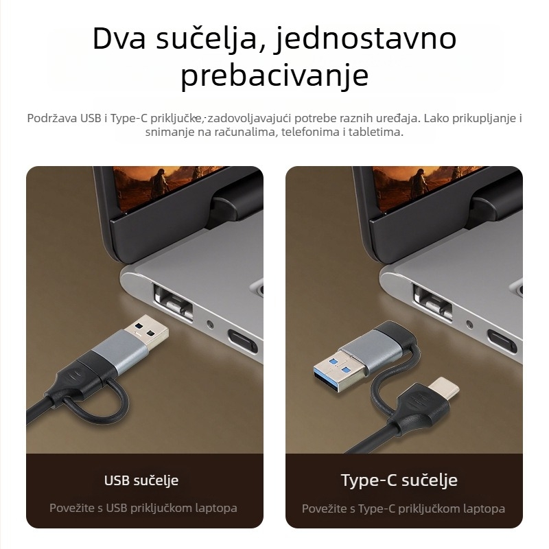 Karta za hvatanje videa 4K60Hz, HDMI na Type-C, dvostruki ulaz, MS2130S čip, bakreno jezgro