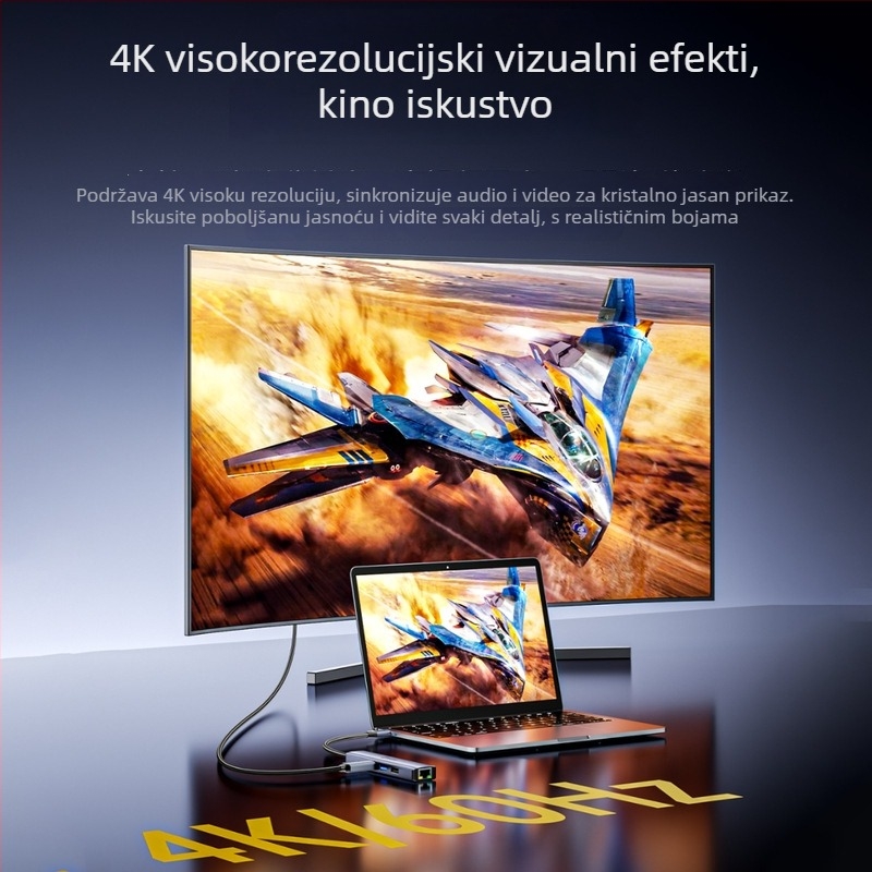 USB-C na HDMI docking stanica s podrškom za 4K60Hz, bakreno jezgro, do 5 portova