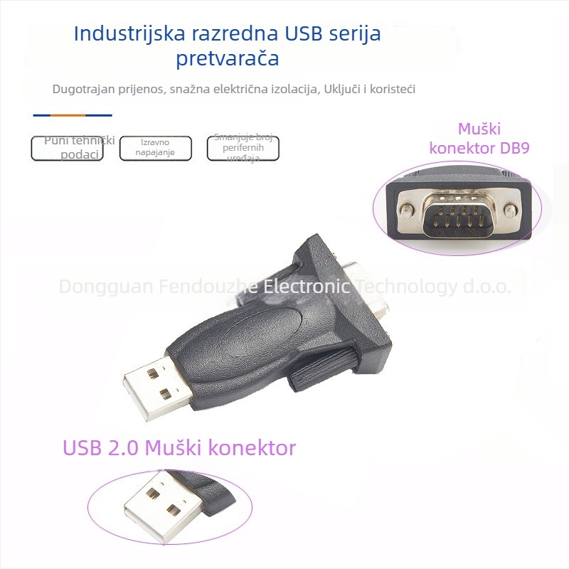 USB-RS232 adapter DB9 muški priključak, FT232RL čip, USB sučelje