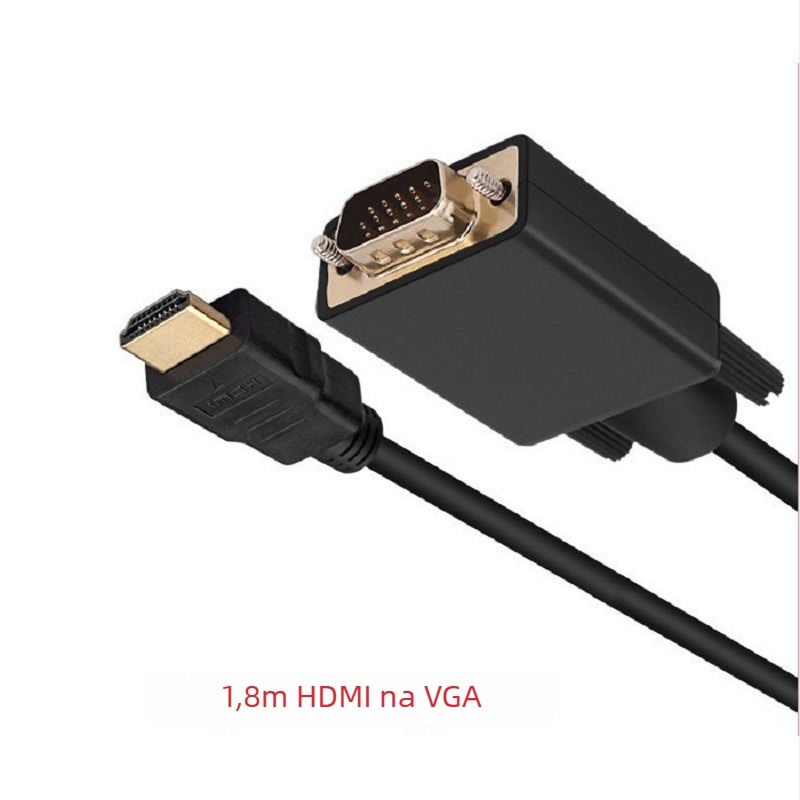 HDMI–VGA adapter kabel, duljina 1.8 m, čip 5210, podrška 1080P, bakreno jezgro