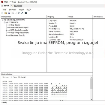 TTL-232R-3V3-AJ USB-to-UART adapter s FT232RQ čipom, 3.3V TTL, USB 2.0, 3 Mbps baud, 1.8 m bakreni kabel