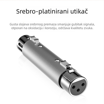 XLR samica-samica adapter za mikrofon, 3-pinska, EMK KN F/F, podrijetlo Huizhou, tip adaptér, izlazak 2024