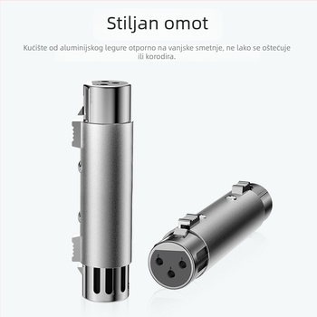 XLR samica-samica adapter za mikrofon, 3-pinska, EMK KN F/F, podrijetlo Huizhou, tip adaptér, izlazak 2024