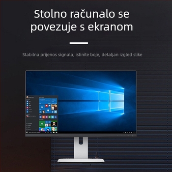 DP na VGA patch kabel za monitor i projektor (VGA sučelje, čip: 1, stabilan prijenos, jezgro od bakreno obložene čelične)