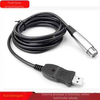 USB na XLR mikrofon kabel – srebrno-plirano jezgro, čip 3, jedan konektor