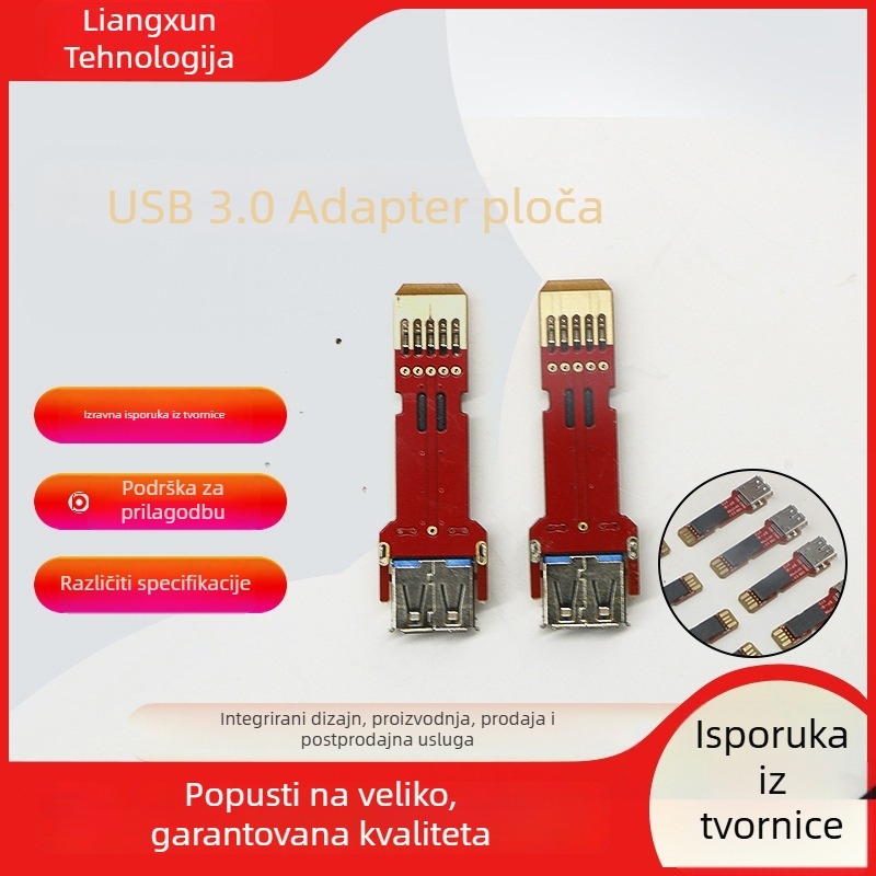 USB 3.0 adaptor ploča za test matične ploče – USB 3.0 sučelje, duljina 55 mm, bakreno jezgro, jednostruki konektor