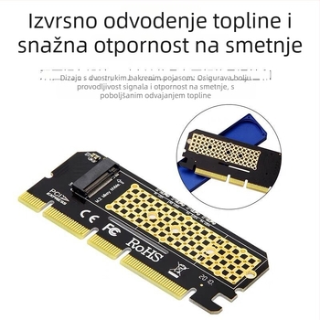 Adapter kartica M.2 NVMe PCIe 3.0 x4, M-Key, PCIe napajanje, 6 Gbps
