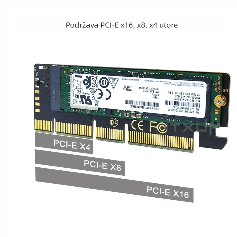 Adapter kartica M.2 NVMe na PCIe, PCIe 4.0 x4/x8/x16 za desktop računalo