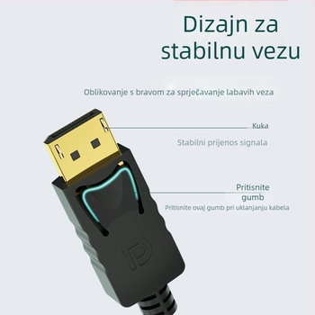DP na HDMI adapter kabel, HDMI sučelje, LT8611 čip, 1000 Mbps
