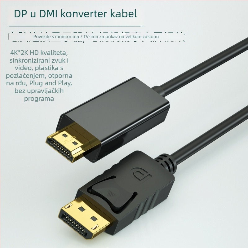 DP na HDMI adapter kabel, HDMI sučelje, LT8611 čip, 1000 Mbps
