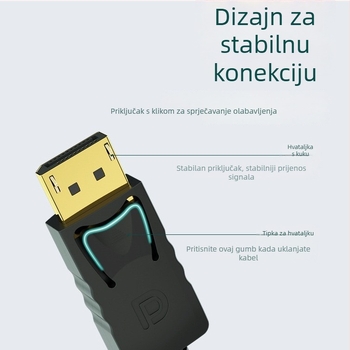 DP to HDMI adapter kabel, DP sučelje, jednohlavý konektor, Model: Dp to hdmi, Nakon prodaje: 3 garancije