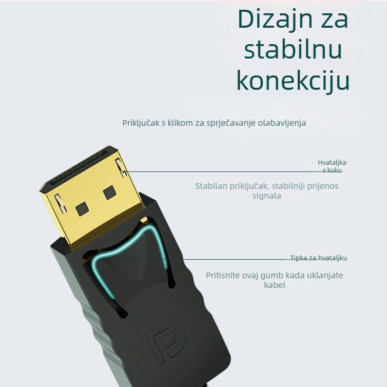DP to HDMI adapter kabel, DP sučelje, jednohlavý konektor, Model: Dp to hdmi, Nakon prodaje: 3 garancije